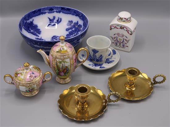 Austrian teapot, sucrier & mixed ceramics